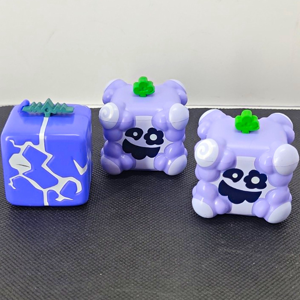 Gamer Pobot LLC 2024 Purple Bear Cube Figures Set Lot of 3 Plastic
